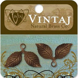 Vintaj 17 x 26mm Cherry Leaf - Lilly Grace Crafts