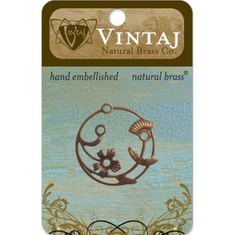 Vintaj 32mm Perennial Laurel - Lilly Grace Crafts