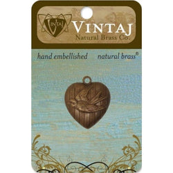 Vintaj 23 x 27mm Love Bird Heart - Lilly Grace Crafts