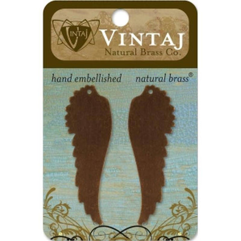 Vintaj 52x17mm Feathered Left Wing - Lilly Grace Crafts