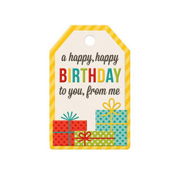 We R Memory Keepers Hip Hip Hooray Collection - Embossed Tags - Happy Birthday - Lilly Grace Crafts