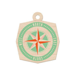 We R Memory Keepers Jet Set Collection - Wood Tag - Compass - Lilly Grace Crafts
