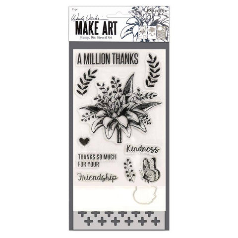 Ranger Industries A Million Thanks - Make Art Stamp, Die, Stencil Sets - Lilly Grace Crafts