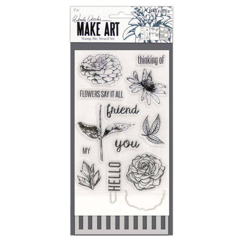 Ranger Industries Flowers Say It All - Make Art Stamp, Die, Stencil Sets - Lilly Grace Crafts