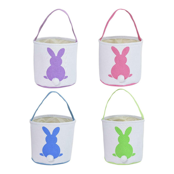 Cute Easter Bunny Baskets 4 pack - Pink, Green, Purple, Blue - Lilly Grace Crafts