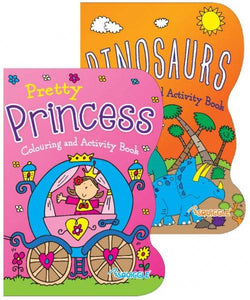 Pretty Princess and Dinosaurs Colouring & Activity Book Set - Lilly Grace Crafts