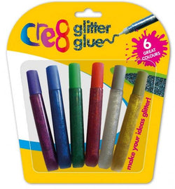 Cre8 Glitter Glue 6 Pack, Assorted Colours - Lilly Grace Crafts