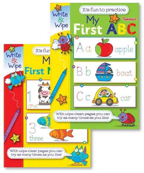 My First Numbers and ABC Write & Wipe Book Set - Lilly Grace Crafts