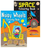 Space & Noisy Wheels Colouring Books - Lilly Grace Crafts