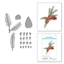 Spellbinders Pine Cone and Evergreen Bough