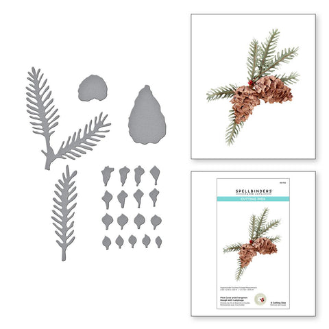 Spellbinders Pine Cone and Evergreen Bough