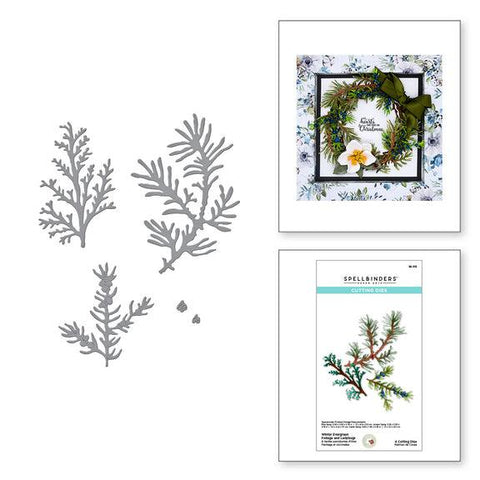 Spellbinders Winter Evergreen Foliage and Ladybugs