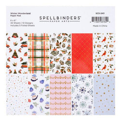 Spellbinders Winter Wonderland Paper Pad 40 sheets 5 with foil