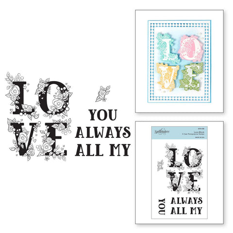 Spellbinders Love Block Clear Stamp