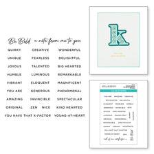 Spellbinders Stitched Alphabet Descriptors Sentiments