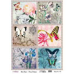 Cadence Rice Decoupage Paper - Flutterby Delight - CA729058 - Lilly Grace Crafts