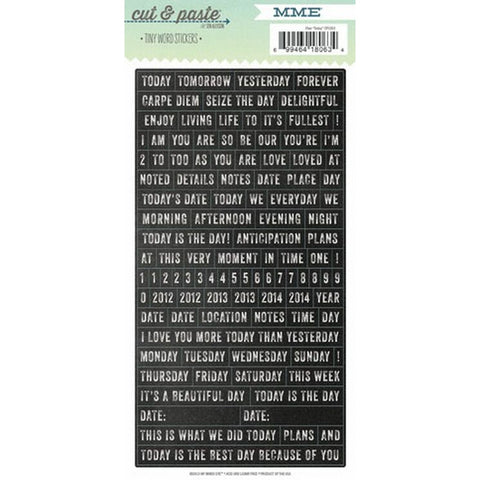 Today Tiny Word Stickers (10)Sold in Packs of 10's - MMECP1063 - Lilly Grace Crafts