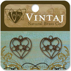  19 X 18mm Delicate Heart         - VTDP0013R-01 - Lilly Grace Crafts