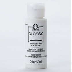 PLAID Brilliant White Folkart Glossy Acrylic Paints - 2 Oz. - PE11815 - Lilly Grace Crafts