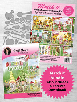 Debbi Moore Designs Match It - Build A Scene Gardening Gnomes Die, Pad, Forever Code Set - DMMI160-DMMIPP160 - DMMI160-DMMIPP160 - Lilly Grace Crafts