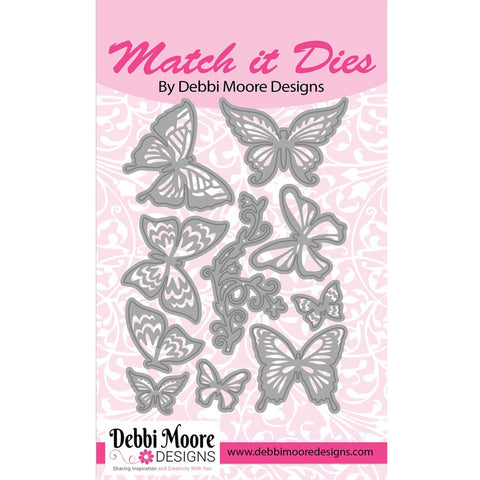 Debbi Moore Designs Match It Die - Butterfly Whispers Metal Die and Forever Code for Paper Pack - DMMI121 - Lilly Grace Crafts