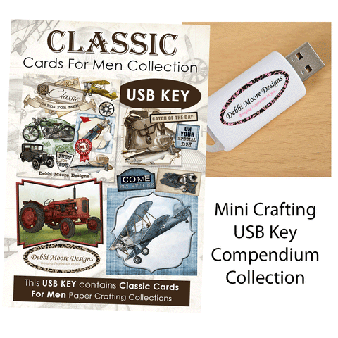 Debbi Moore Designs Classic Cards For Men Crafting Compendium USB Key Collection - DMUSB020 - Lilly Grace Crafts