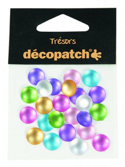 DecoPatch Pack of 24 gems, 1cm – Pearl P - CLDPBJ008 - Lilly Grace Crafts