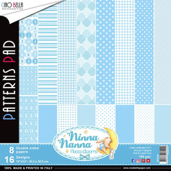 Ciao Bella Papers 12"x12" Patterns Pad Ninna nanna Boy  - CBT019 - Lilly Grace Crafts