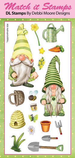 Debbi Moore Designs Gardening Gnomes Match It Rubber Stamp Set - DMRS001 - Lilly Grace Crafts