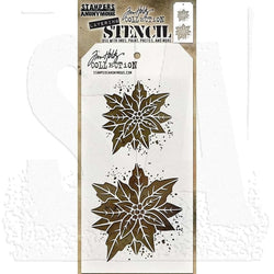 Stampers Anonymous_AGW POINSETTIA DUO - LAYERED STENCIL - AGTHS153 - Lilly Grace Crafts