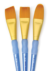 Royal & Langnickel 3 PC GOLD TAKLON LG BRUSH SET 3 pack - CLRCC401 - Lilly Grace Crafts