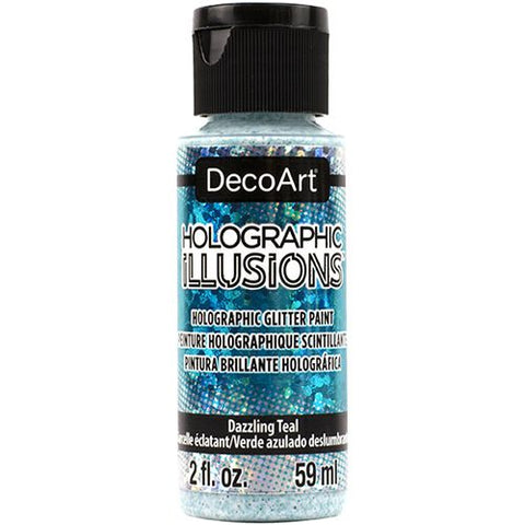 DecoArt Dazzling Teal Holographic Illusions - CLDADHG07-2OZ - Lilly Grace Crafts