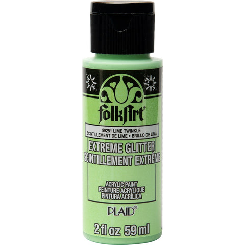 PLAID Lime Twinkle FolkArt Extreme Glitter 2OZ - PE99251 - Lilly Grace Crafts