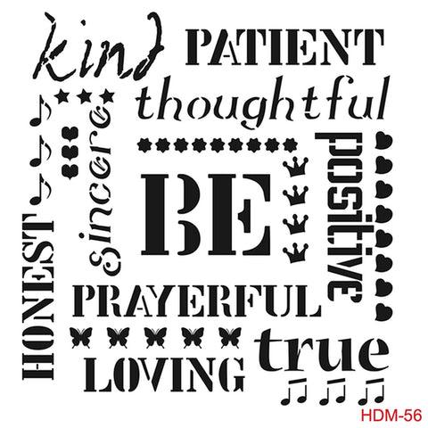 Cadence 25 x 25 Midi Stencil - Be Kind - CA020217 - Lilly Grace Crafts