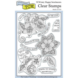 The Crafters Workshop Happy Sentiments 4x6 Stamp Set - TCW2207 - Lilly Grace Crafts