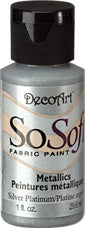 DecoArt Silver Platinum Met SoSoft 1Oz. - CLDA-DSM2-1OZ - Lilly Grace Crafts