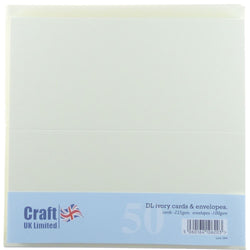 Craft UK DL Ivry Cards Envelopes-50'S - CUK264 - Lilly Grace Crafts