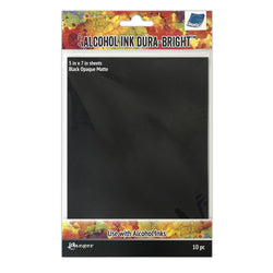 Ranger Tim Holtz Alcohol Ink Dura - Bright™ Black Opaque Matte Surface (10 Sheets, 5 x 7) - TAC81067 - Lilly Grace Crafts