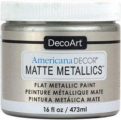 DecoArt Soft Silver Matte Metallics - CLDADMMT04-16OZ - Lilly Grace Crafts