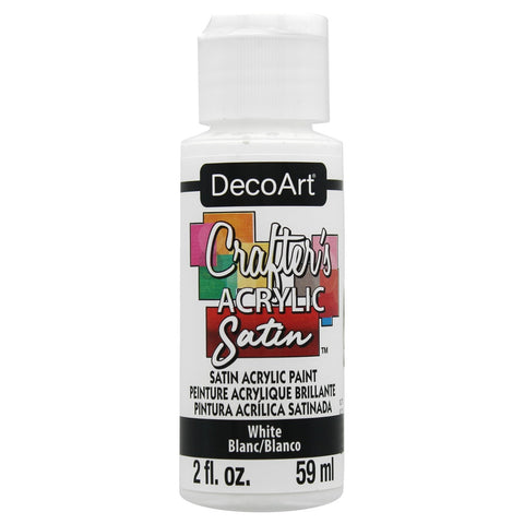 DecoArt White 2oz Crafters Acrylic Satin - CLDADCAS02-2OZ - Lilly Grace Crafts