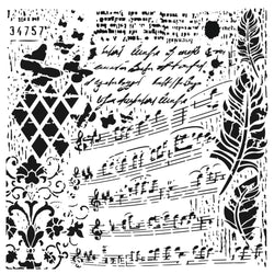 Cadence 25 x 25 Grunge Stencil - Music Medley - CA027773 - Lilly Grace Crafts