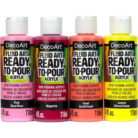 DecoArt 4 Colour Fluid Art Sweet Treat Pouring Value pack - CLDASK537 - Lilly Grace Crafts