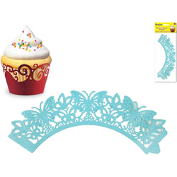 Cupcake Wrappers ButterflyBlu3 x packs of 6 - MIPC202L - Lilly Grace Crafts