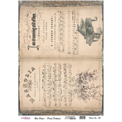 Cadence Rice Decoupage Paper - Song Music - CA728990 - Lilly Grace Crafts