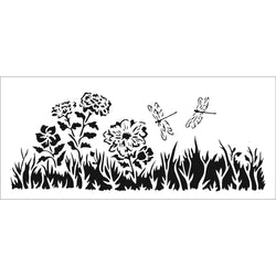 The Crafters Workshop 4x9 Slimline Stencil Meadow - TCW2320 - Lilly Grace Crafts