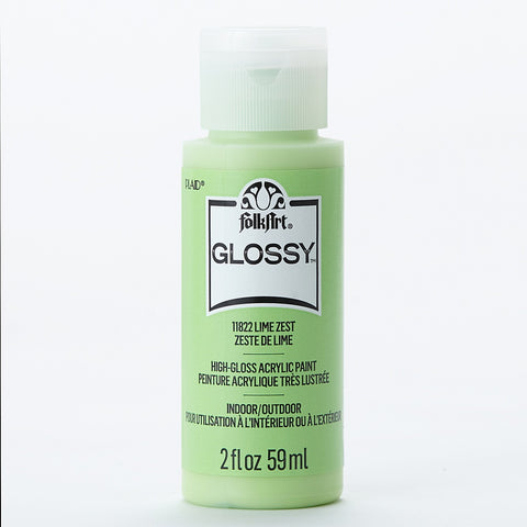 PLAID Lime Zest Folkart Glossy Acrylic Paints - 2 Oz. - PE11822 - Lilly Grace Crafts