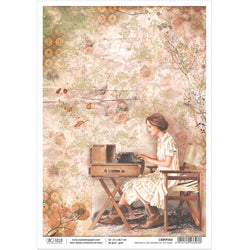 Ciao Bella Papers Rice Paper A4 Writing is the painting of the voice - 5 pack - CBRP065 - Lilly Grace Crafts