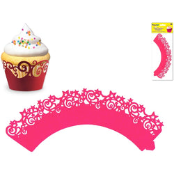 Cupcake Wrappers Neon Pink3 x packs of 6 - MIPC204H - Lilly Grace Crafts