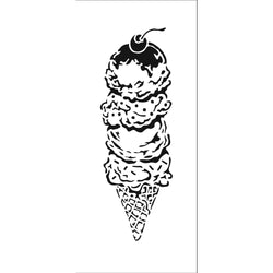 The Crafters Workshop 4x9 Slimline Stencil Ice Cream Cone - TCW2328 - Lilly Grace Crafts