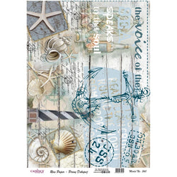 Cadence Rice Decoupage Paper - Voice of the Sea - CA732232 - Lilly Grace Crafts